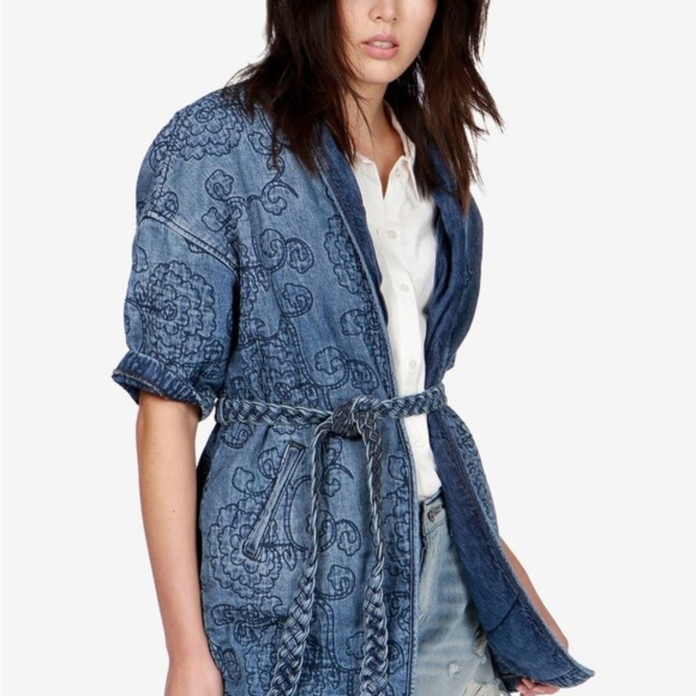 Lucky Brand Denim Kimono Jacket size XS NWT